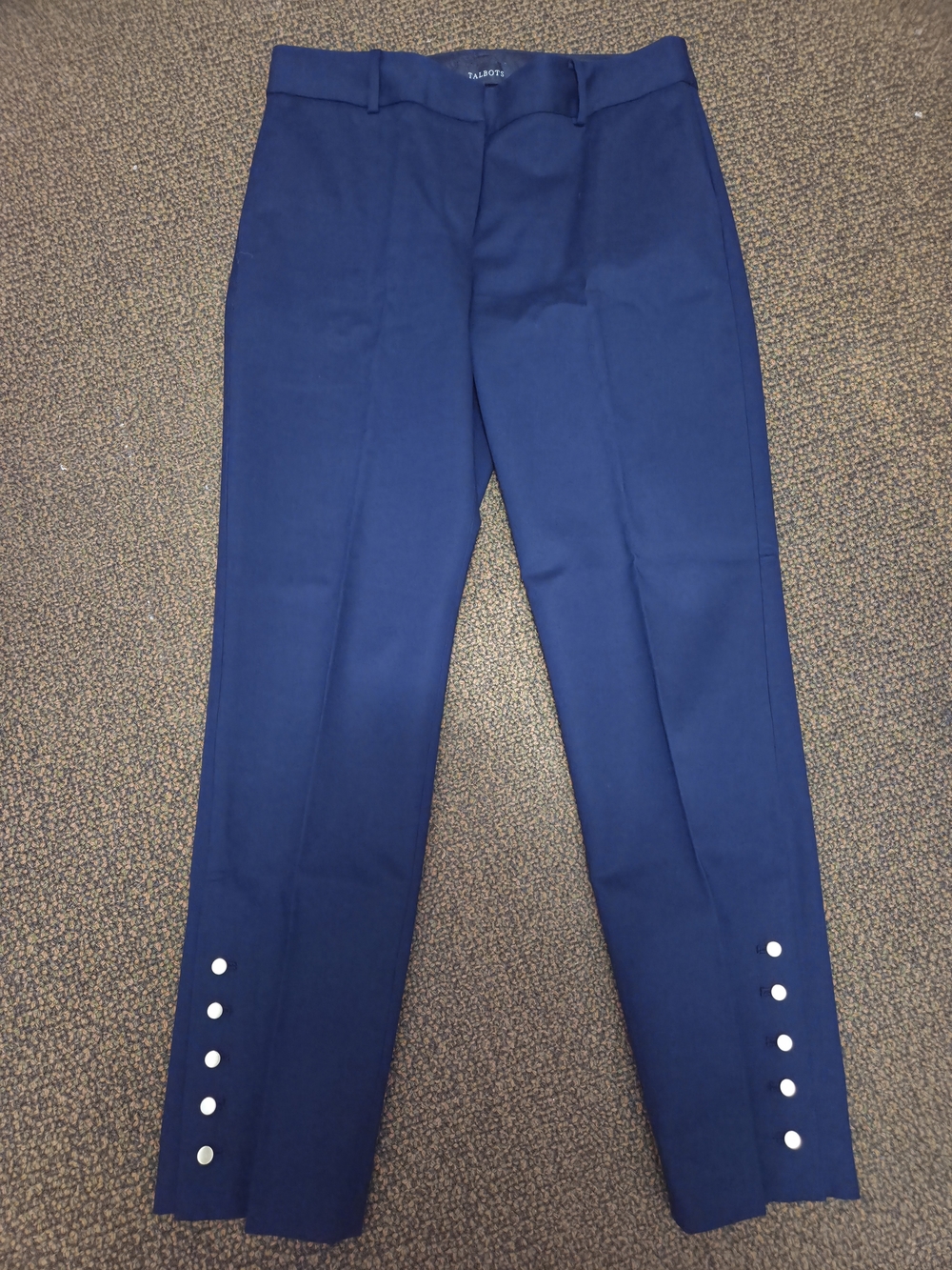 Talbots Women's Navy Dress Pants with Button Cuff